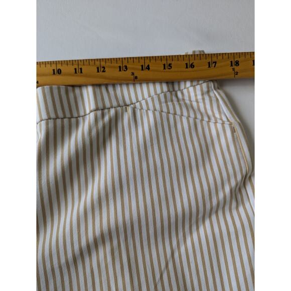 Chico's Pants Secret Stretch Striped Sand White Size 2 Womens Large Office‎ New - Picture 6 of 8